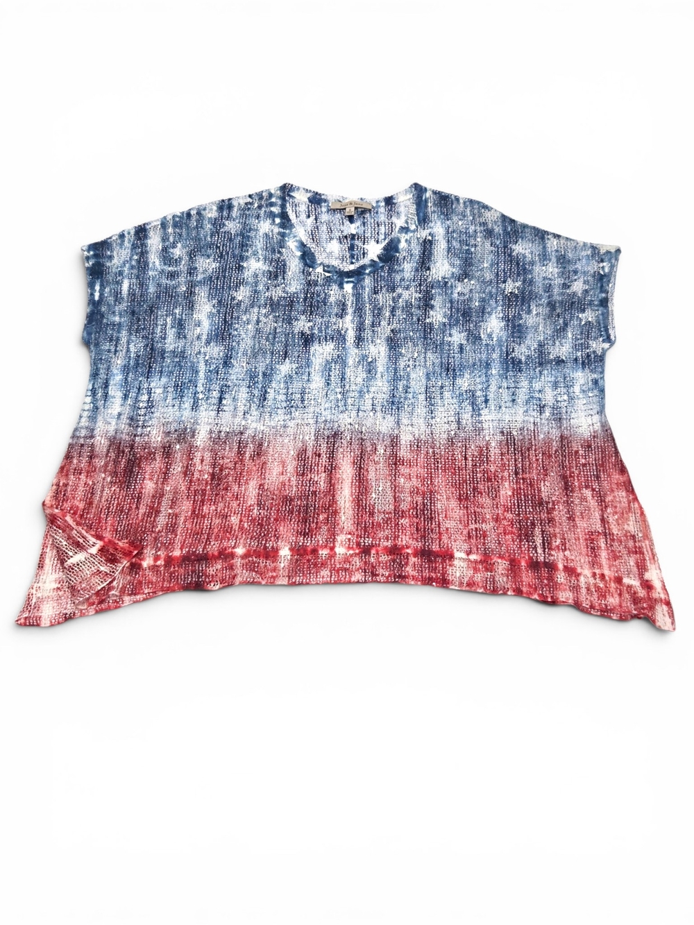 Jess & Jane Americana Stars & Stripes Mesh Top Size Small Made in USA EUC